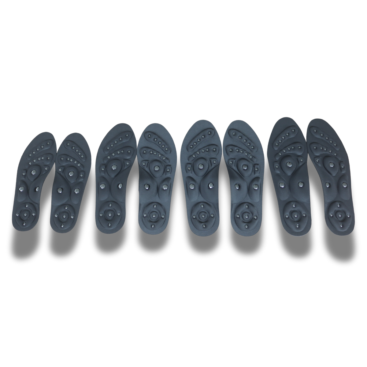 Magnetic insoles with cushioned arch support for all three arches insoles for flat feet. Sole Evolution shoe inserts for foot and heel pain.